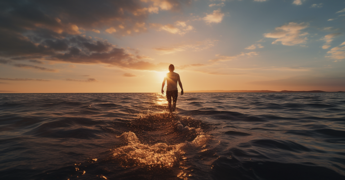Alarm clock in front of a sunrise