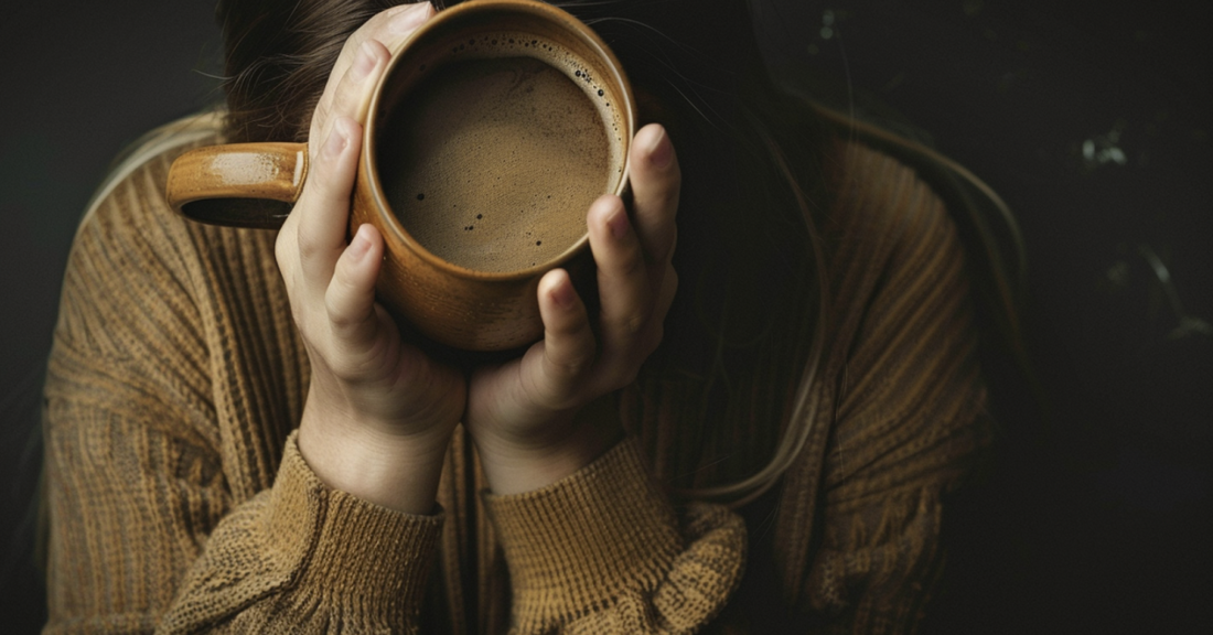 
  woman holding a mug of coffee
